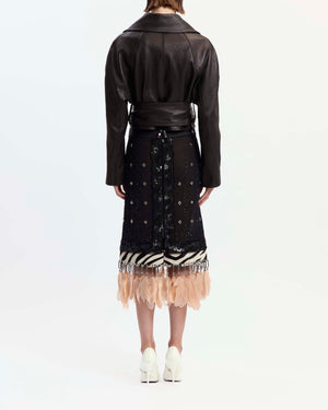 Amalia Midi Skirt in Embroidered Tulle