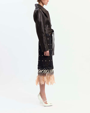 Amalia Midi Skirt in Embroidered Tulle
