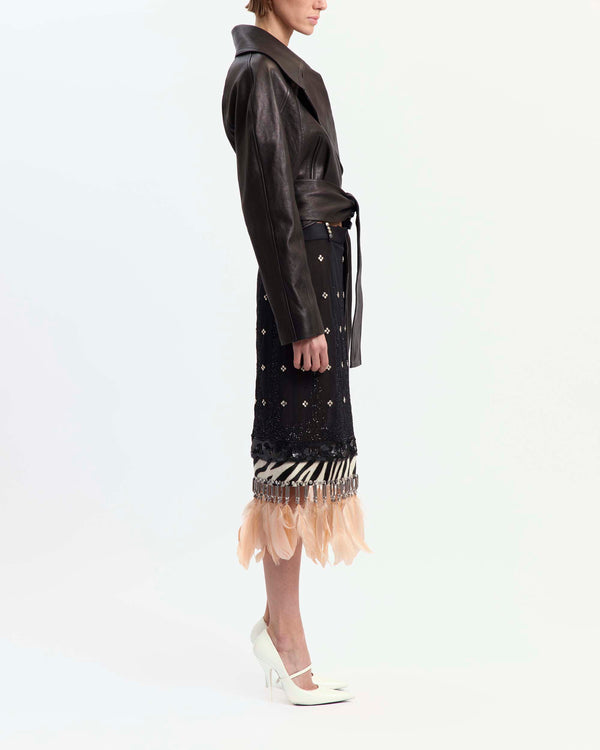 Amalia Midi Skirt in Embroidered Tulle