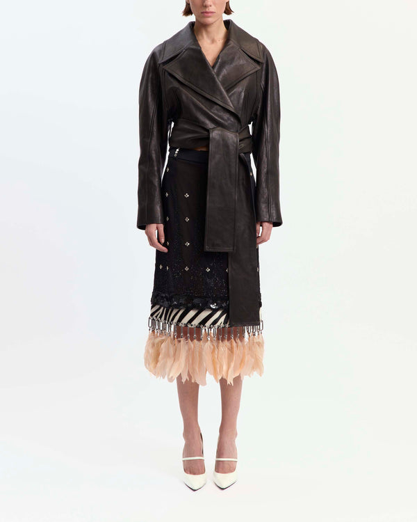 Amalia Midi Skirt in Embroidered Tulle
