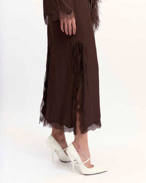 Simi Midi Skirt in Satin