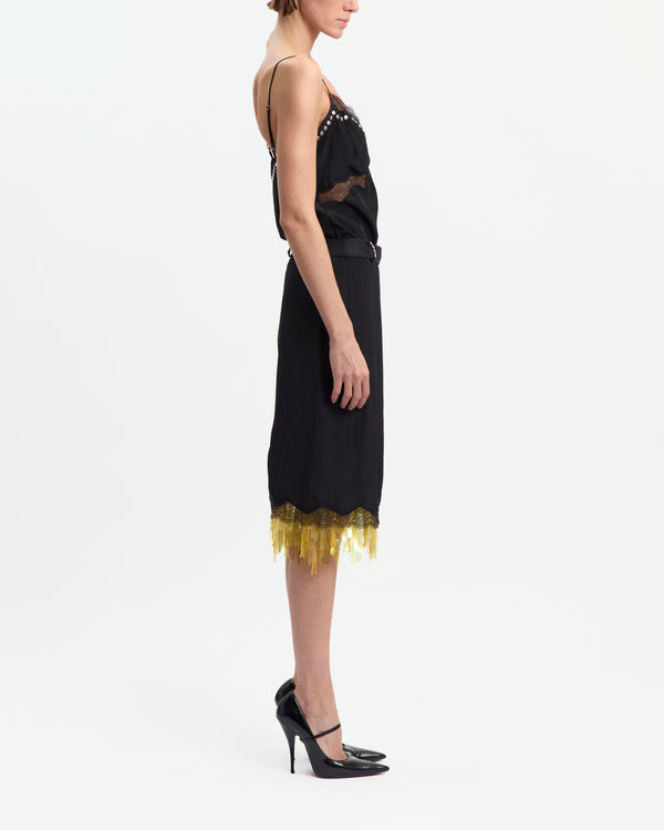 Vea Midi Skirt in Satin