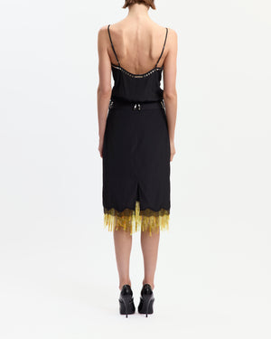 Vea Midi Skirt in Satin