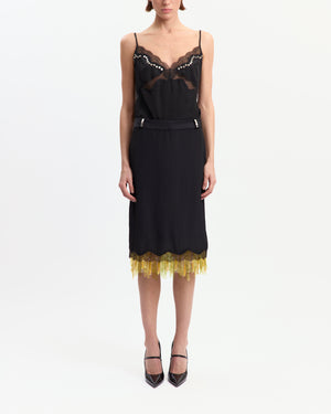 Vea Midi Skirt in Satin