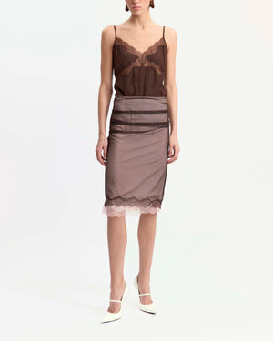Hedda Midi Skirt in Mesh