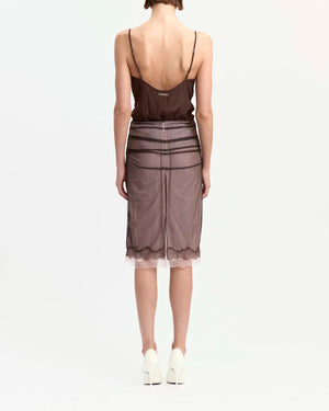Hedda Midi Skirt in Mesh