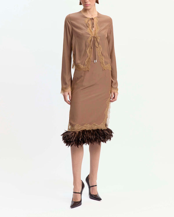 Velino Midi Skirt in Satin