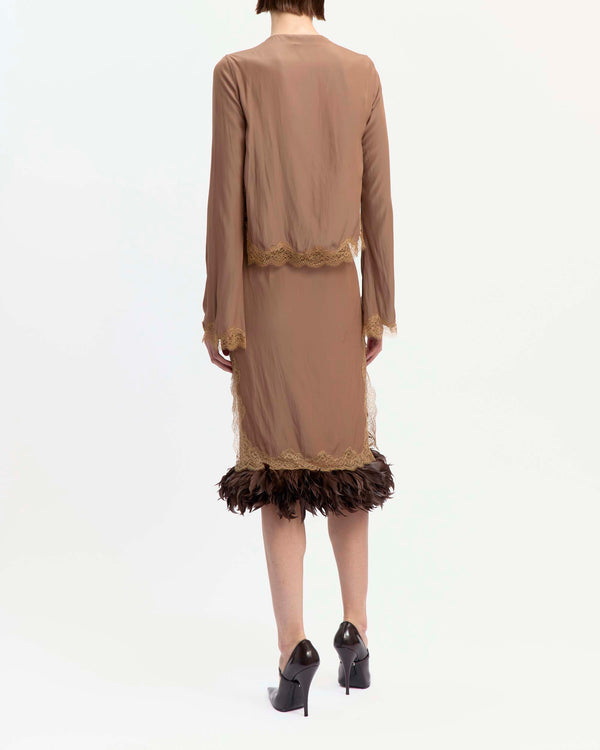 Velino Midi Skirt in Satin