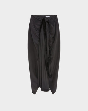 Tanaro Midi Skirt in Flat Satin