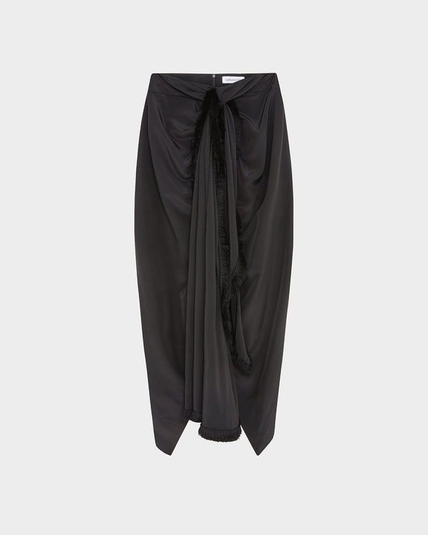 Tanaro Midi Skirt in Flat Satin