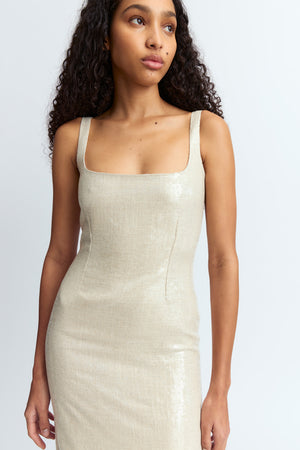 Sidd Midi Dress in Linen