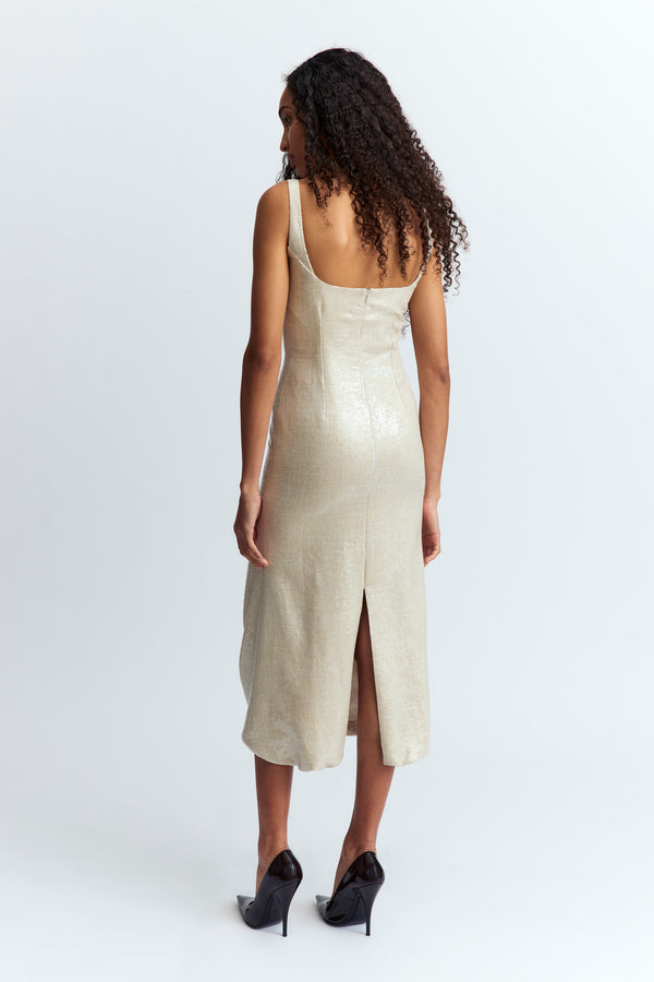 Sidd Midi Dress in Linen