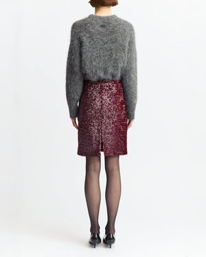 Delta Midi Skirt in Textured Sequin