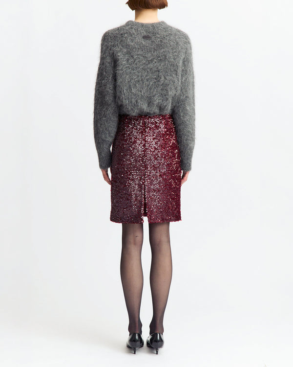 Delta Midi Skirt in Textured Sequin