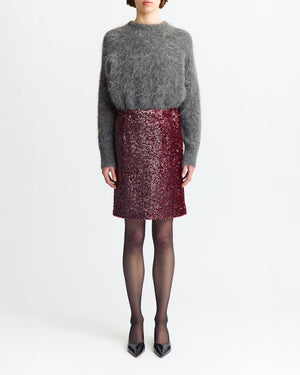 Delta Midi Skirt in Textured Sequin