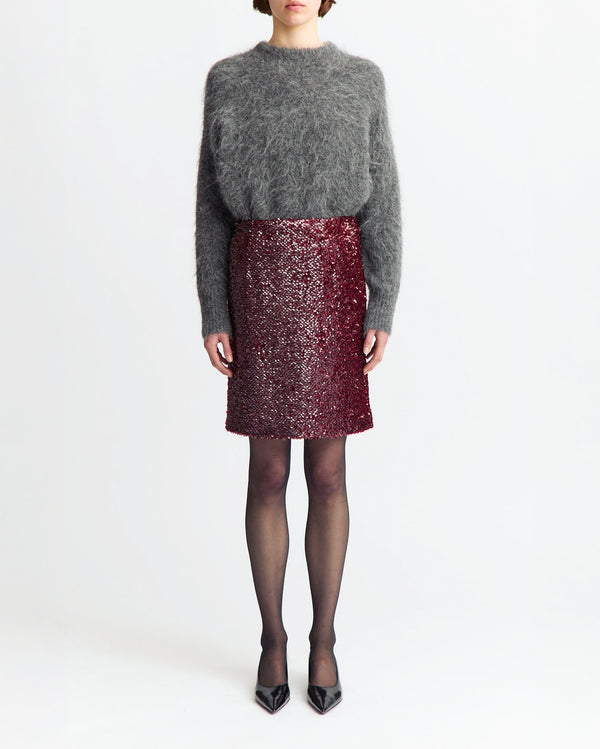 Delta Midi Skirt in Textured Sequin