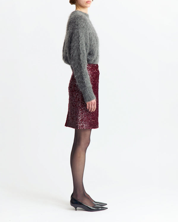 Delta Midi Skirt in Textured Sequin