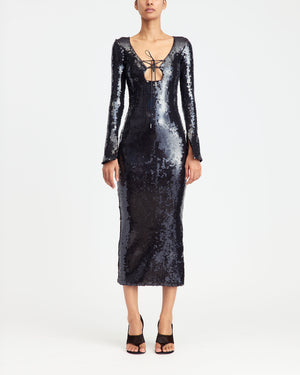 Solaria Midi Dress in Sequin