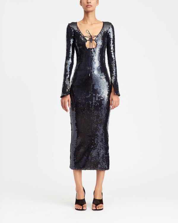 Solaria Midi Dress in Sequin