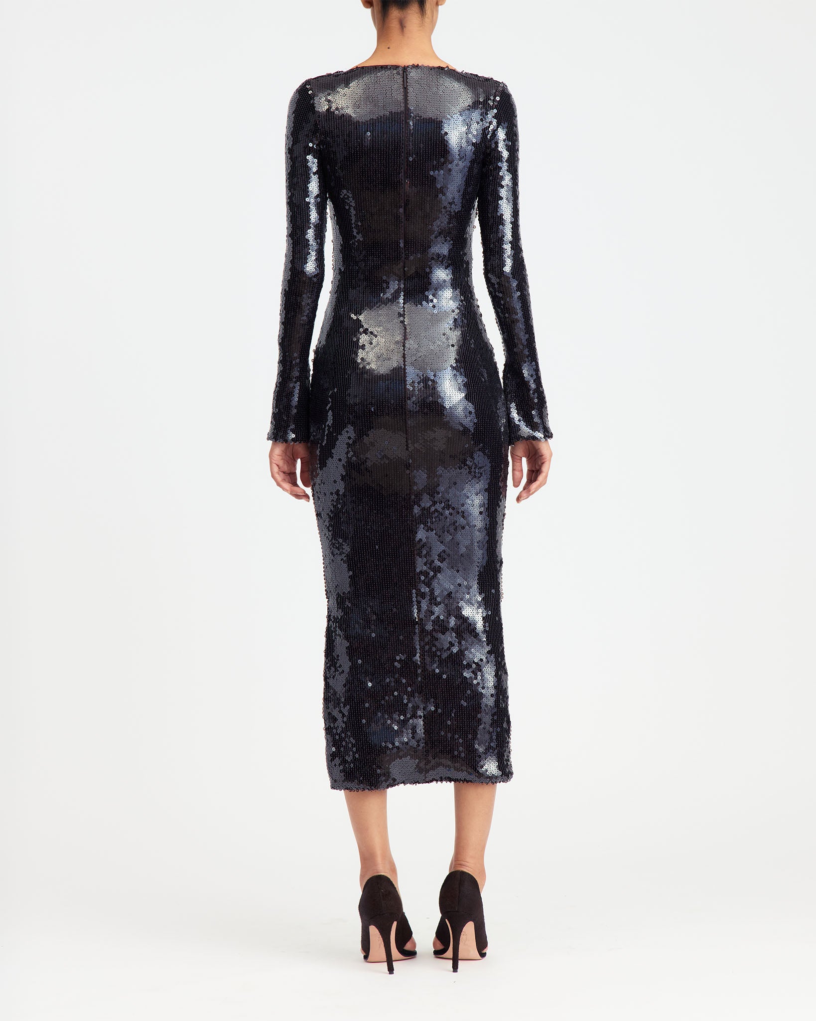 solaria midi dress in smoke sequin 16Arlington Solaria Midi Dress in Sequin
