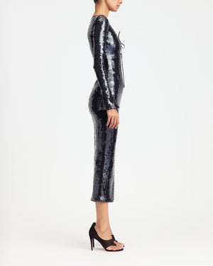 Solaria Midi Dress in Sequin