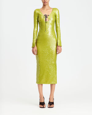Solaria Midi Dress in Sequin