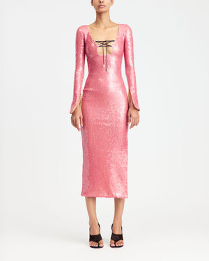 Solaria Midi Dress in Sequin