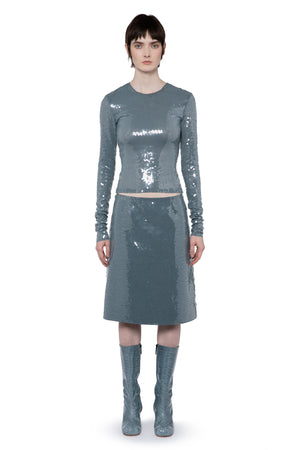 Wile Midi Skirt In Dolphin Sequin