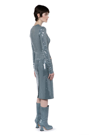 Wile Midi Skirt In Dolphin Sequin