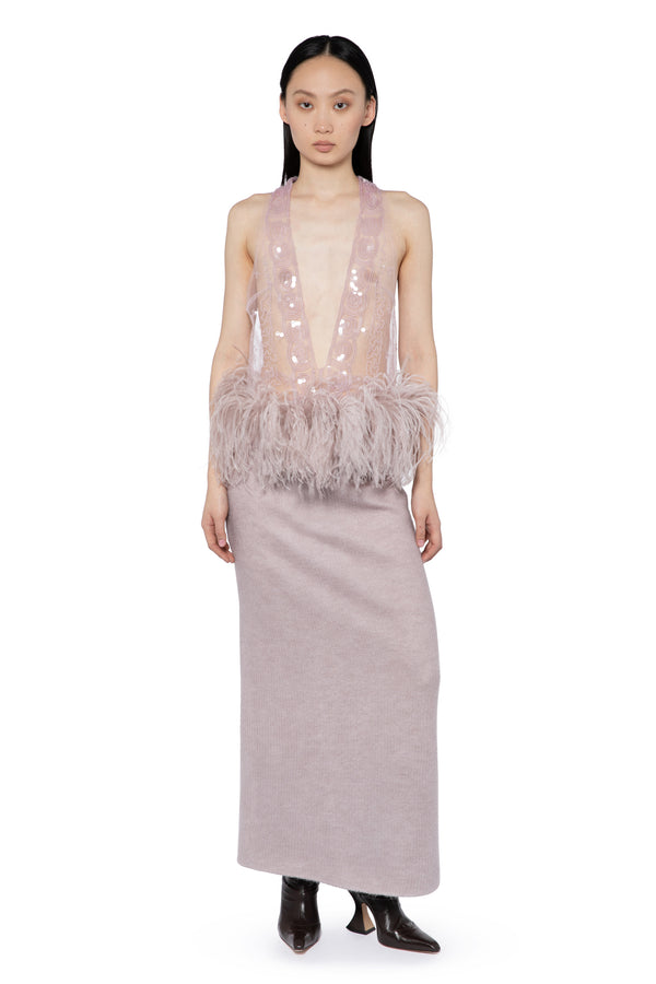 Salina Embroidered Top In Mauve