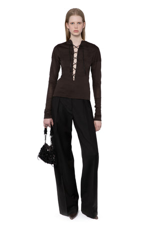 Runa Top In Brown Melange