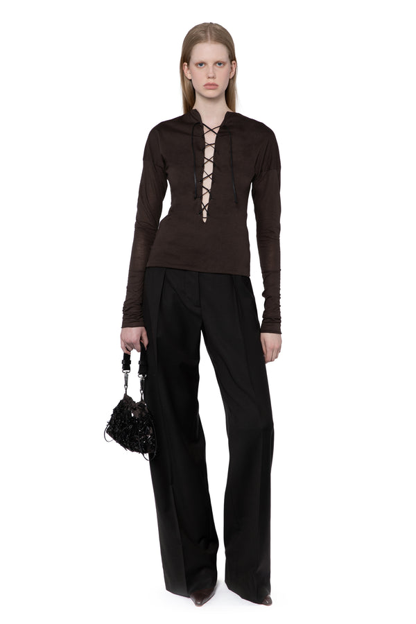 Runa Top In Brown Melange
