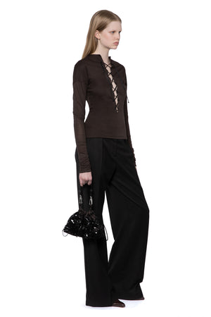 Runa Top In Brown Melange