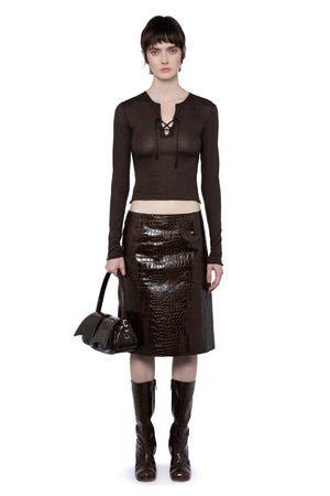 Serpina Top In Brown Melange