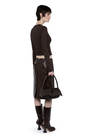 Serpina Top In Brown Melange
