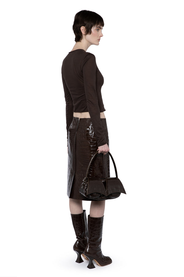 Serpina Top In Brown Melange