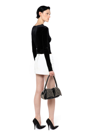 Delta Mini Skirt in White Patent Leather
