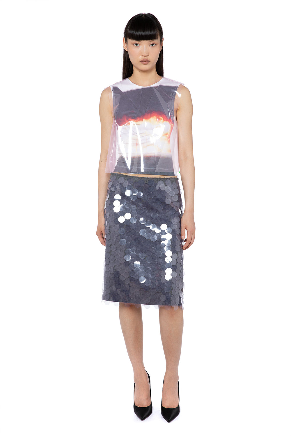 Tarano Top In Blue Print Jersey