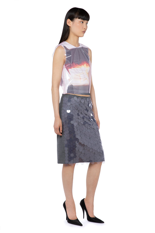 Tarano Top In Blue Print Jersey
