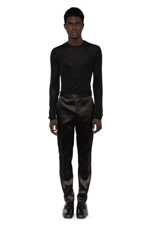 Lyta Trouser In Bitter Chocolate Satin