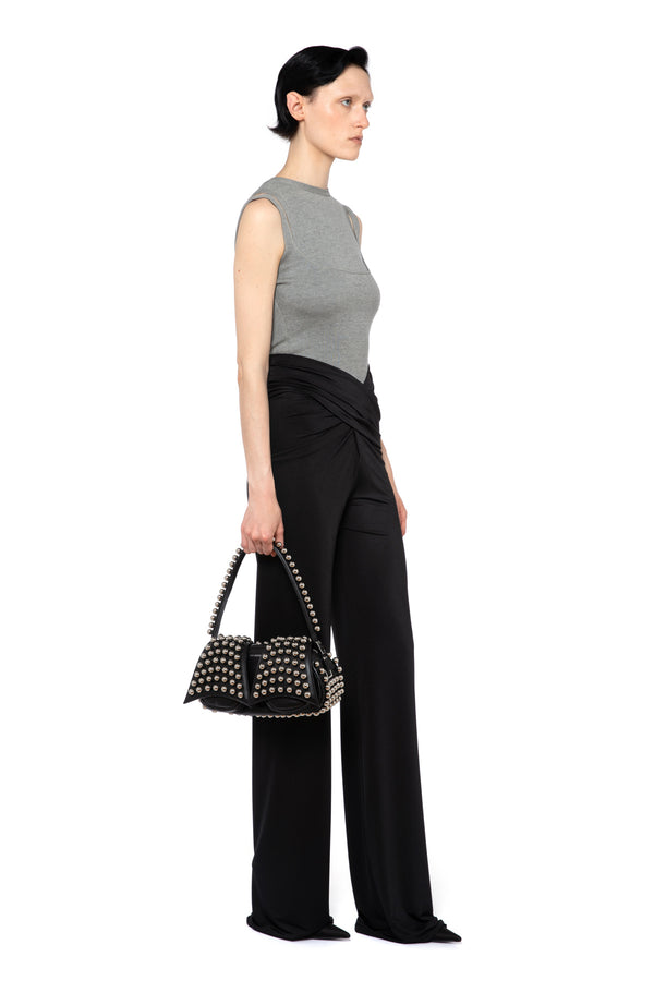 Boxte Trouser In Black Satin Jersey