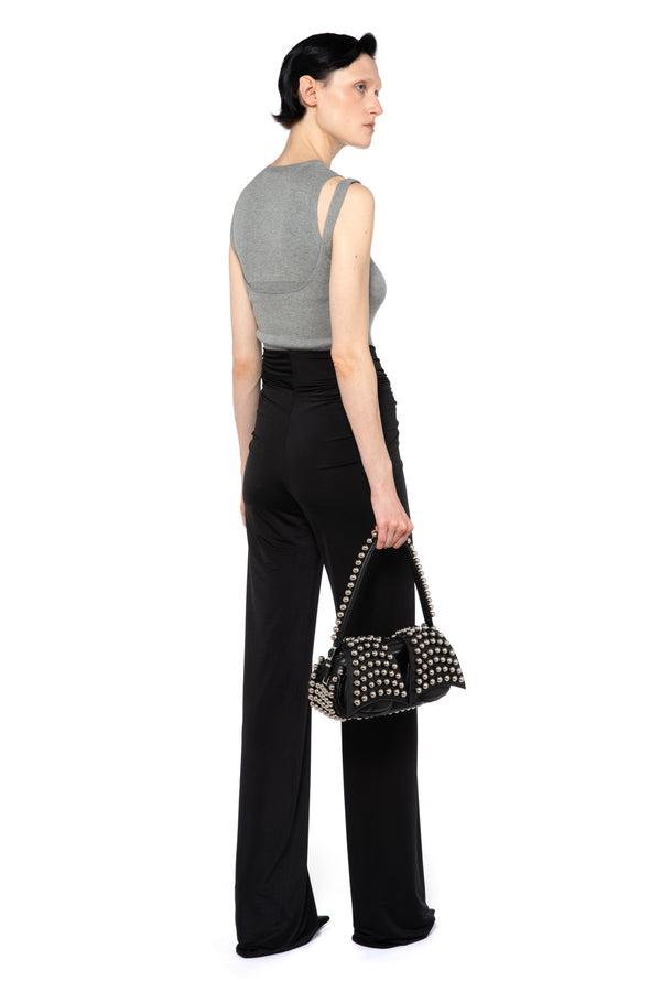 Boxte Trouser In Black Satin Jersey