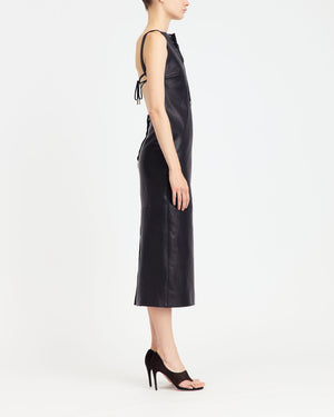 True Midi Dress in Leather