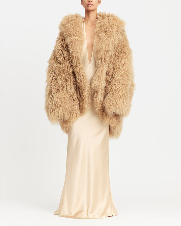 Maryam Coat in Mongolian Shearling