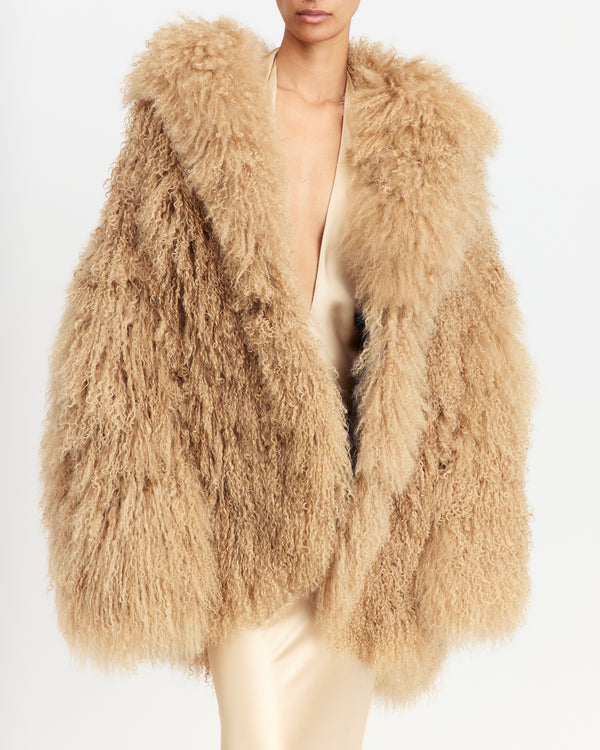 Maryam Coat in Mongolian Shearling