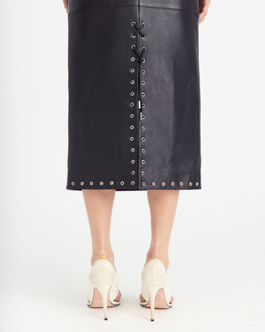 Lola Midi Skirt in Leather
