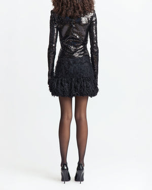 Viera Mini Skirt in Fine Texture