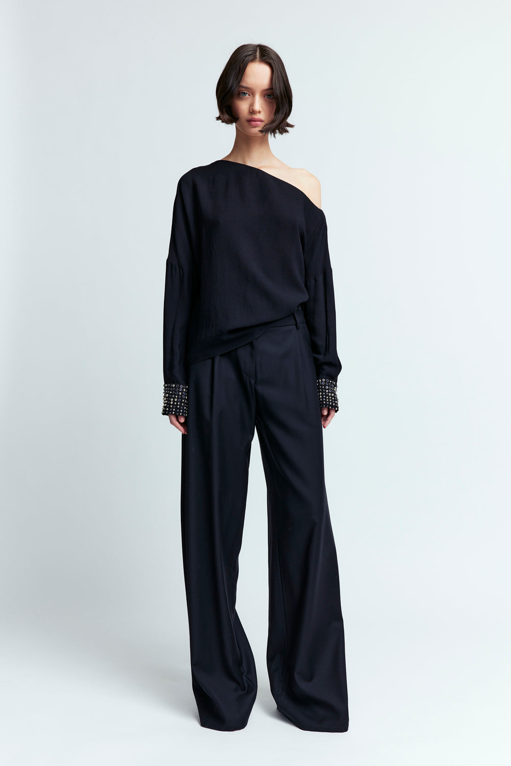 Volante Top in Crepe