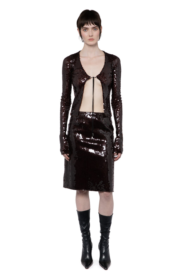 Wile Midi Skirt In Bitter Chocolate