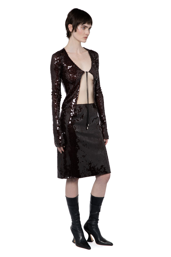 Wile Midi Skirt In Bitter Chocolate